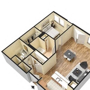 Luxury one bedroom apartment with den